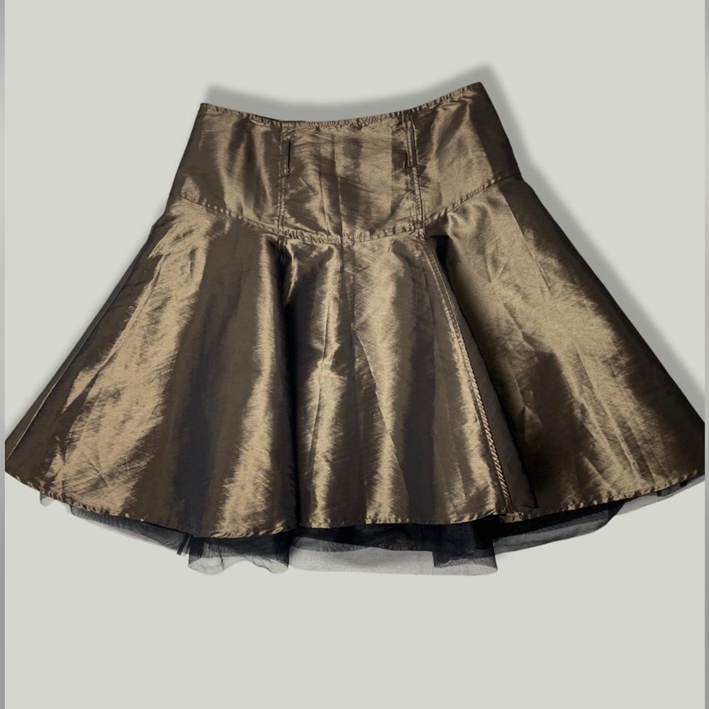 Bisou Bisou Bronze Metalic A-line Skirt